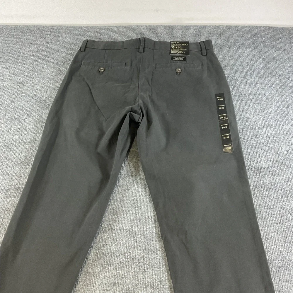 Banana Republic Mason Chino Pants 31x32 Black Stretch Casual Mens Slim Fit NEW